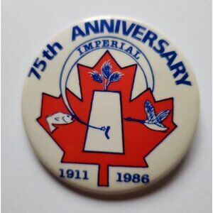 75th Anniversary Imperial 1911 To 1986 Pinback Button Pin